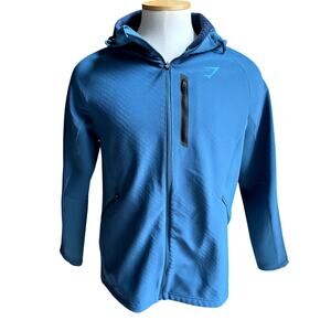 Gymshark Apex Full-Zip blue teal Hoodie Jacket Size L